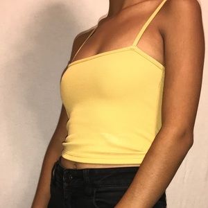 Yellow brandy crop top